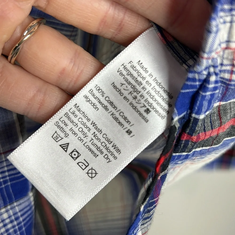 J. Crew Garçon Classic Fit Western snap front 100% Cotton plaid shirt size 10